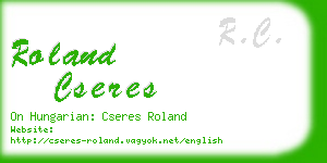 roland cseres business card